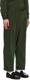 BEAMS PLUS Green Pleated Trousers