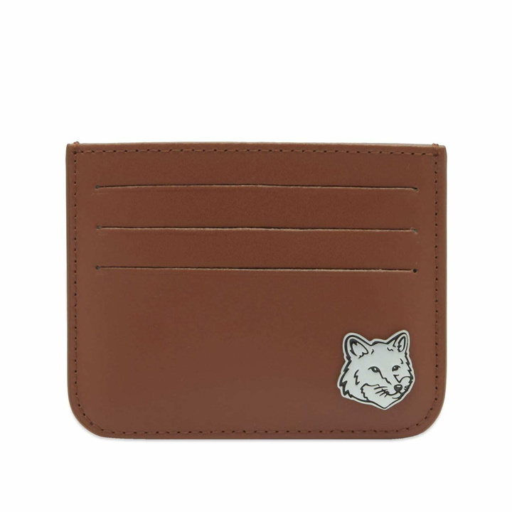 Photo: Maison Kitsuné Men's Fox Head Card Holder in Dark Brown 