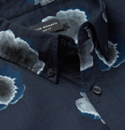 Club Monaco - Slim-Fit Button-Down Collar Printed Cotton-Poplin Shirt - Navy