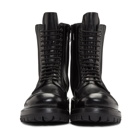 Rick Owens Black Leather Low Army Boots