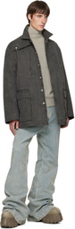 Rick Owens Gray Tower Collared Mac Jacket