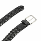 Anderson's Men's Andersons Narrow Woven Leather Belt in Black