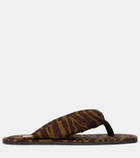 The Attico Indie zebra-print thong sandals