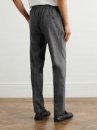 De Petrillo - Tapered Pleated Wool and Cashmere-Blend Flannel Trousers - Gray