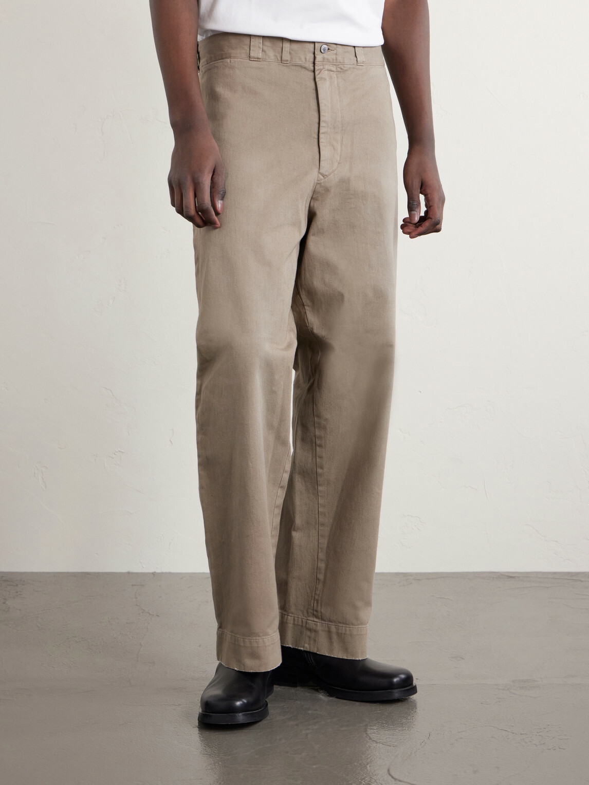 A.PRESSE - Wide-Leg Cotton-Twill Trousers - Neutrals