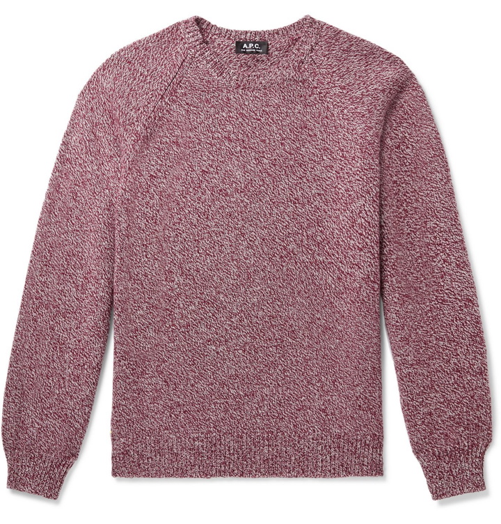 Photo: A.P.C. - Pablo Mélange Wool Sweater - Burgundy