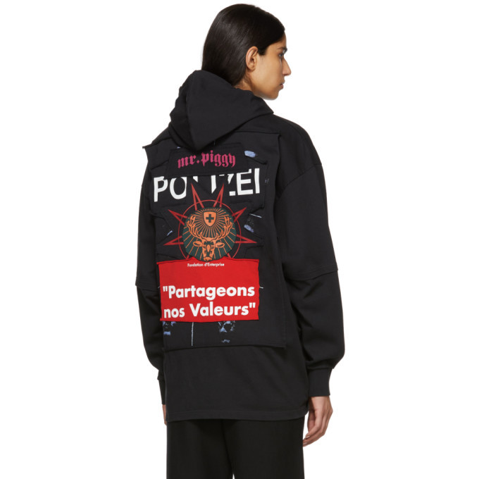 Vetements Black Russia Patchwork Hoodie Vetements 