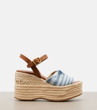 Chloé Striped canvas espadrille wedge sandals