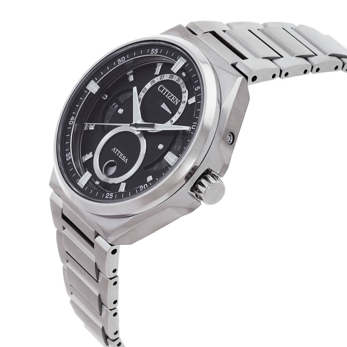 Citizen Attesa Moon Phase Black Dial Mens Watch BU0060-68E