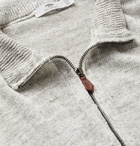 Inis Meáin - Washed-Linen Zip-Up Cardigan - Gray