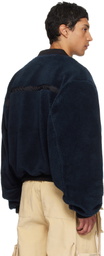 Reese Cooper Navy Sherpa Fleece Bomber jacket
