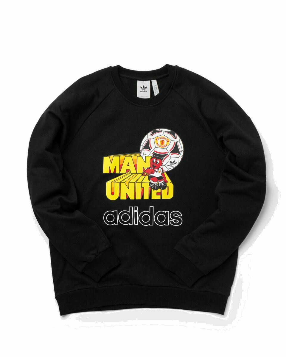 Photo: Adidas Manchester United Gr Crew Black - Mens - Sweatshirts