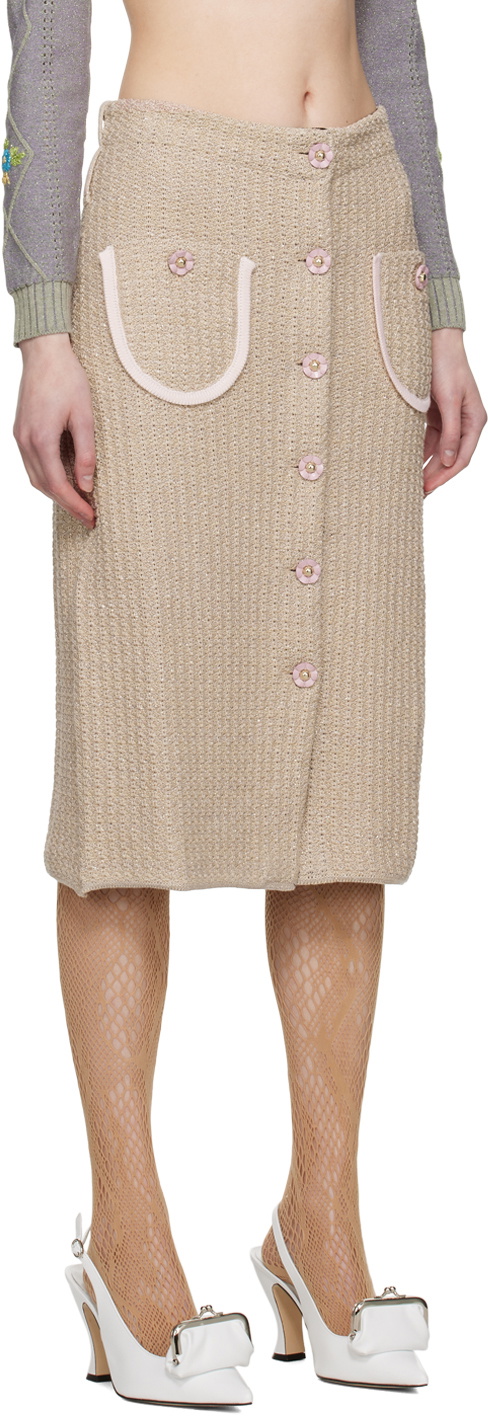 Cormio Beige Lucia Midi Skirt