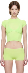 Isa Boulder Green Knitted Malley Bra & Jia Baby T-shirt