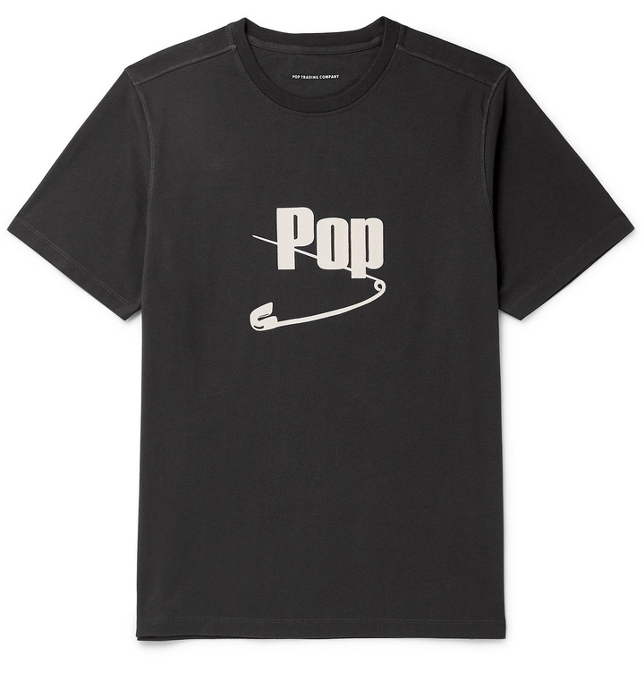 Photo: Pop Trading Company - Logo-Print Cotton-Jersey T-Shirt - Gray