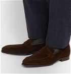 George Cleverley - George Suede Penny Loafers - Brown