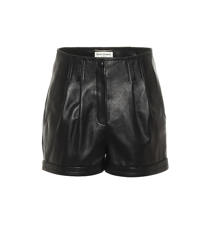 Photo: Saint Laurent High-rise leather shorts