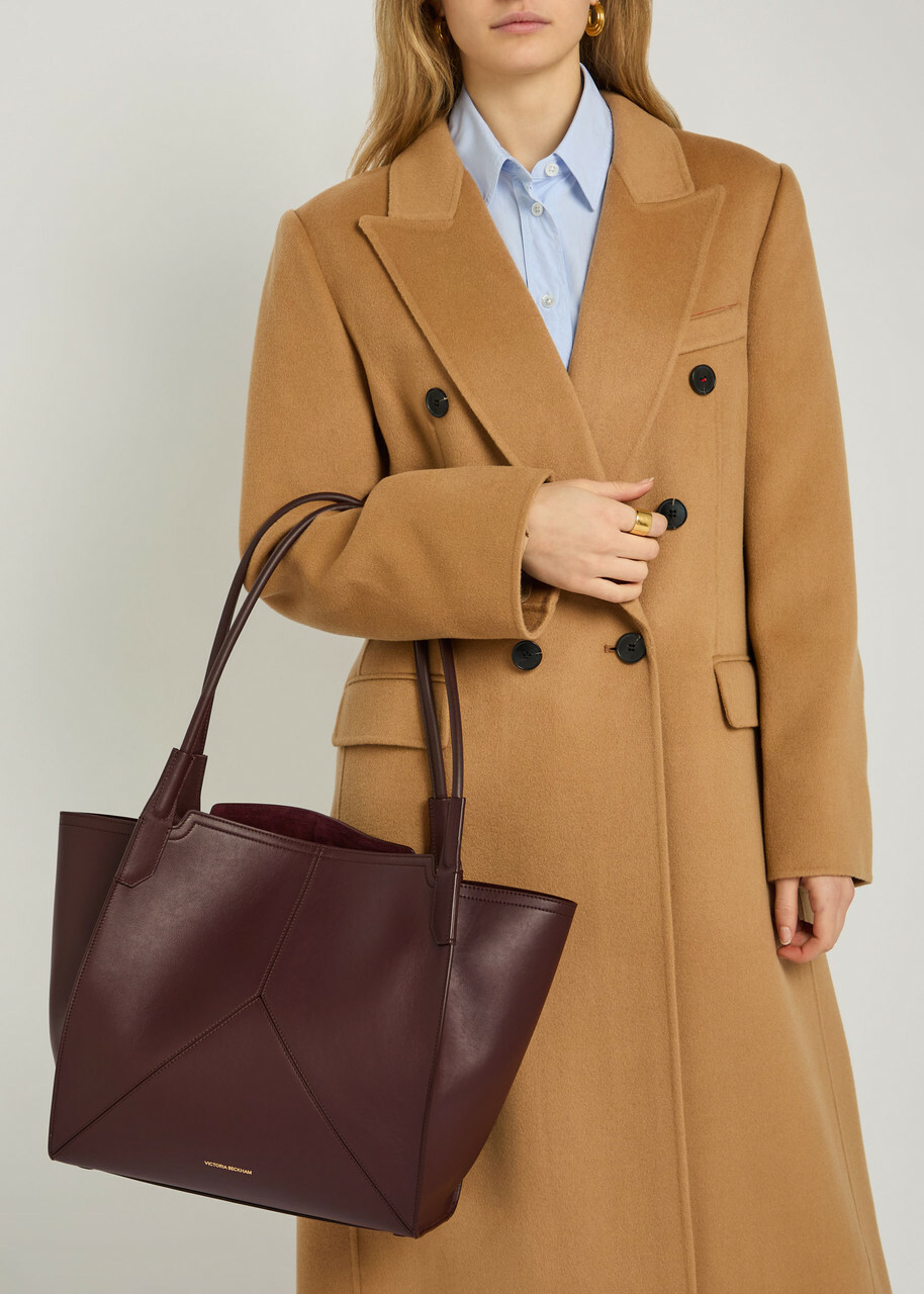 Victoria Beckham Victoria Small Panelled Leather Tote - Burgundy - One Size