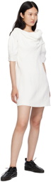 Jil Sander White Cowl Neck Minidress