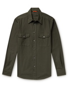 BARENA - Cotton Oxford Shirt - Green