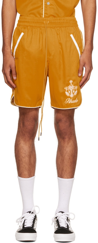 Photo: Rhude Yellow Track Shorts