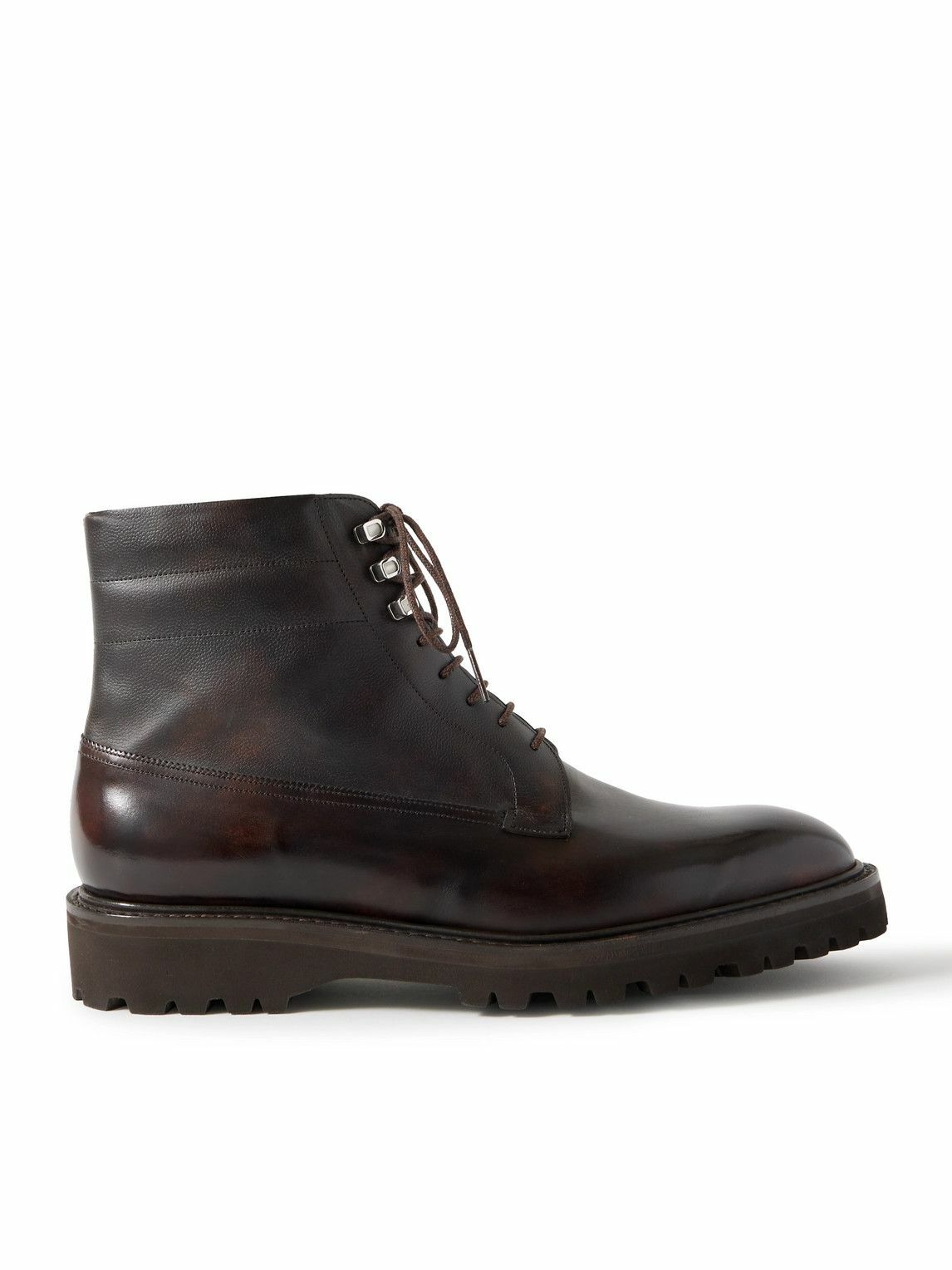 John Lobb - Alder Burnished-Leather Boots - Brown
