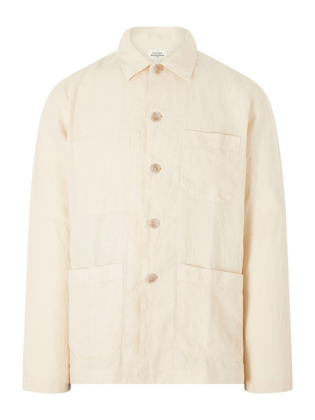 Photo: Hartford - Perry Linen and Cotton-Blend Woven Jacket - Yellow