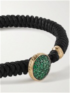DAVID YURMAN - Woven Nylon, 18-Karat Gold and Emerald Bracelet - Black