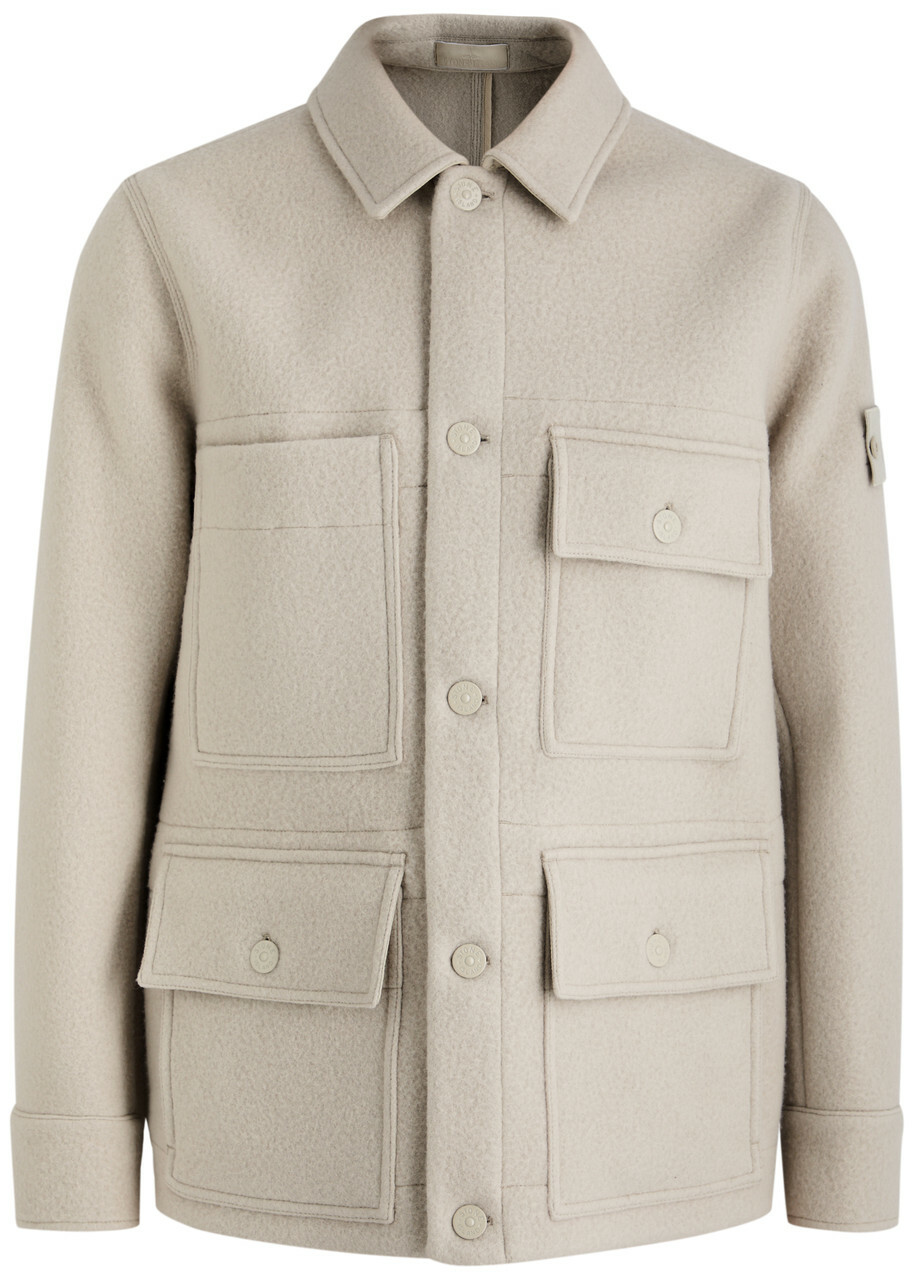 Stone Island Heavy Melton Ghost Wool-blend Jacket Beige