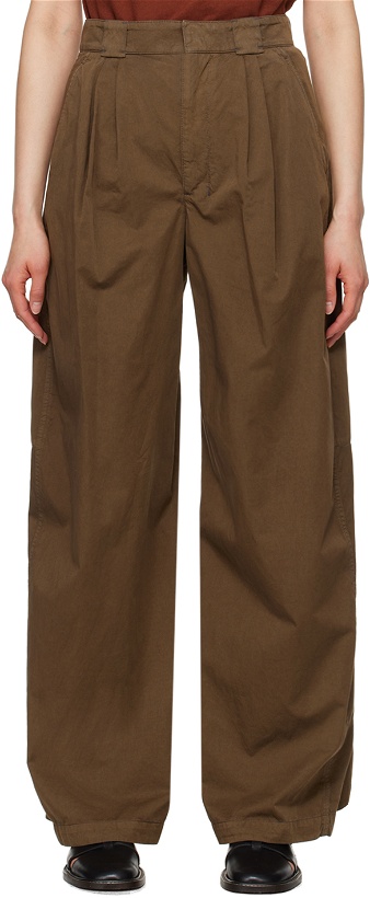 Photo: LEMAIRE Brown Wide-Leg Trousers