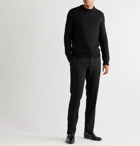 SAINT LAURENT - Striped Wool and Mohair-Blend Sweater - Black