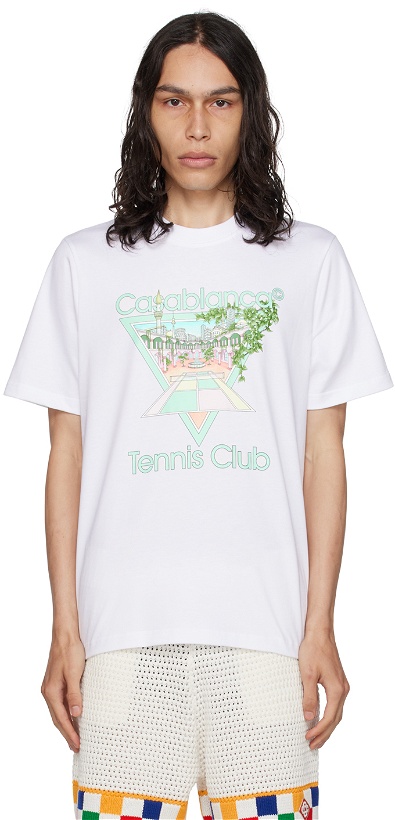 Photo: Casablanca White 'Tennis Club Icon' T-Shirt