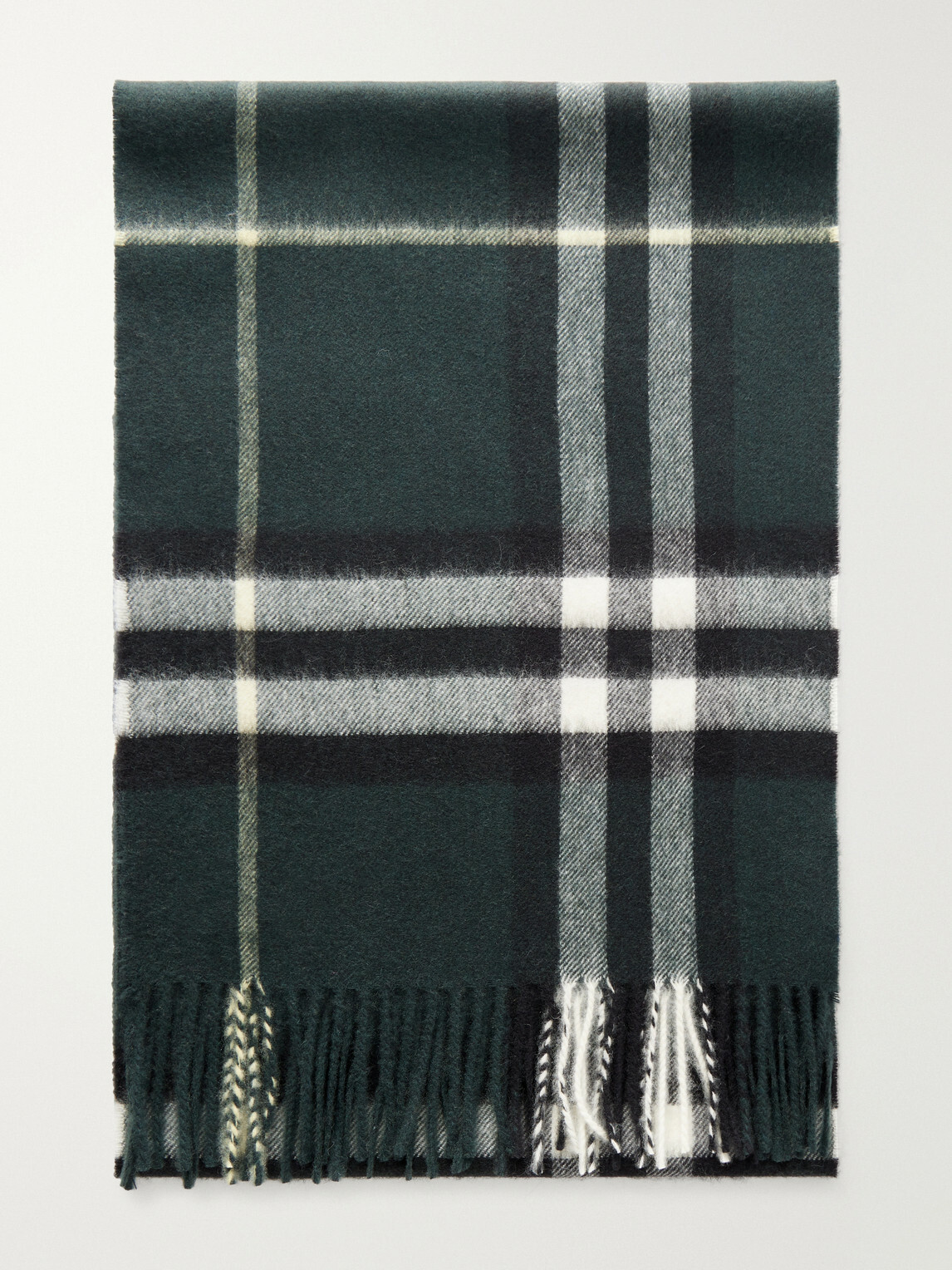 Burberry - Fringed Checked Cashmere Scarf