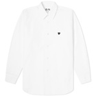 Comme des Garçons Play Men's Little Black Heart Basic Shirt in White