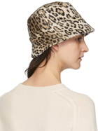 S Max Mara Beige Leopard Velvet Nastie Bucket Hat
