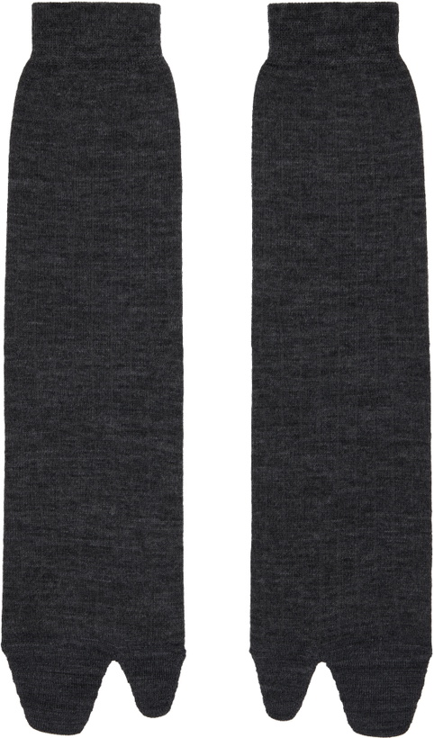 Photo: Maison Margiela Gray Bootleg Tabi Socks