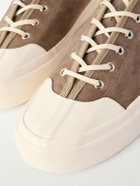 MORJAS - Plimsoll Rubber-Trimmed Leather Sneakers - Brown