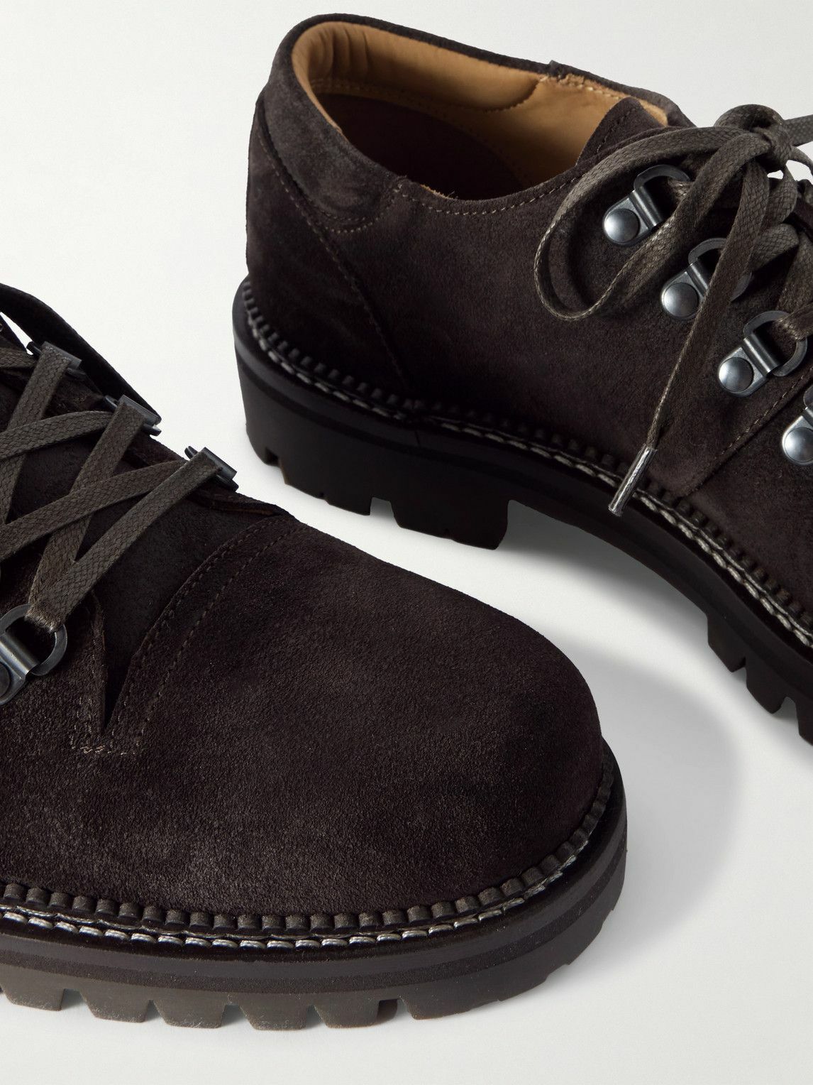 Mr P. - Suede Derby Shoes - Brown