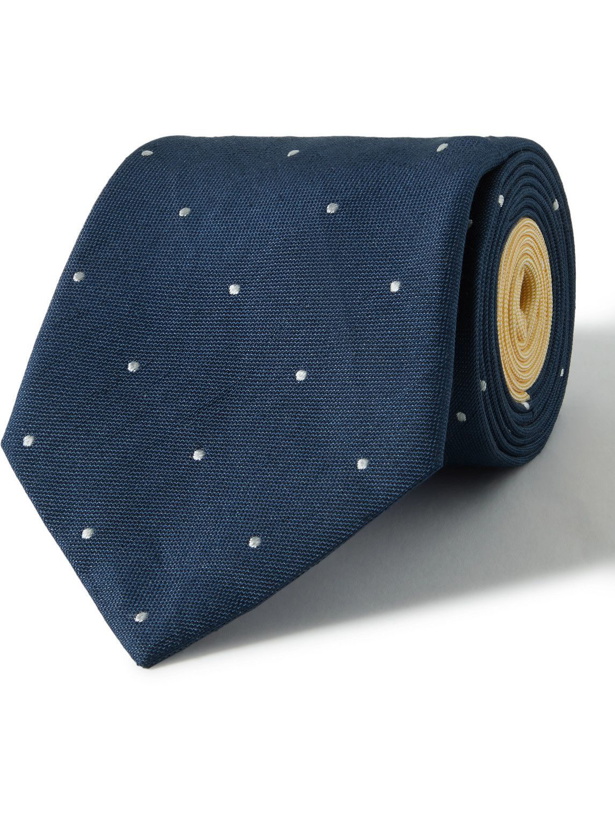 Photo: Paul Smith - 8cm Polka-Dot Silk and Linen-Blend Tie