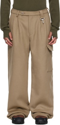 Reese Cooper Gray Merino Wool Pleated Cargo Pants
