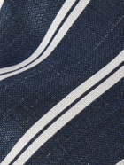 Canali - 8cm Striped Silk and Linen-Blend Tie