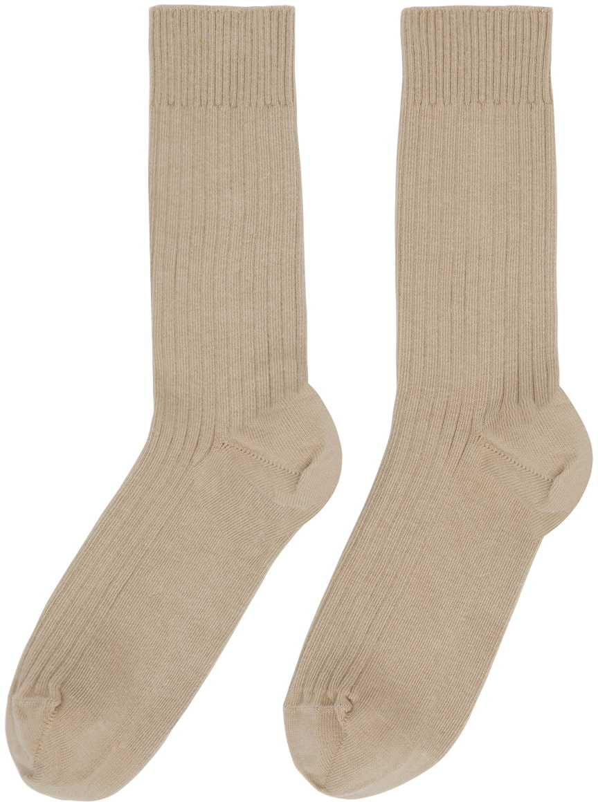 Baserange Beige Rib Ankle Socks Baserange