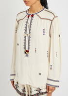 Isabel Marant étoile Pelson Embroidered Woven Blouse Ecru