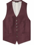 TOM FORD - Dyllan Wool, Mohair and Silk-Blend Twill Waistcoat - Burgundy
