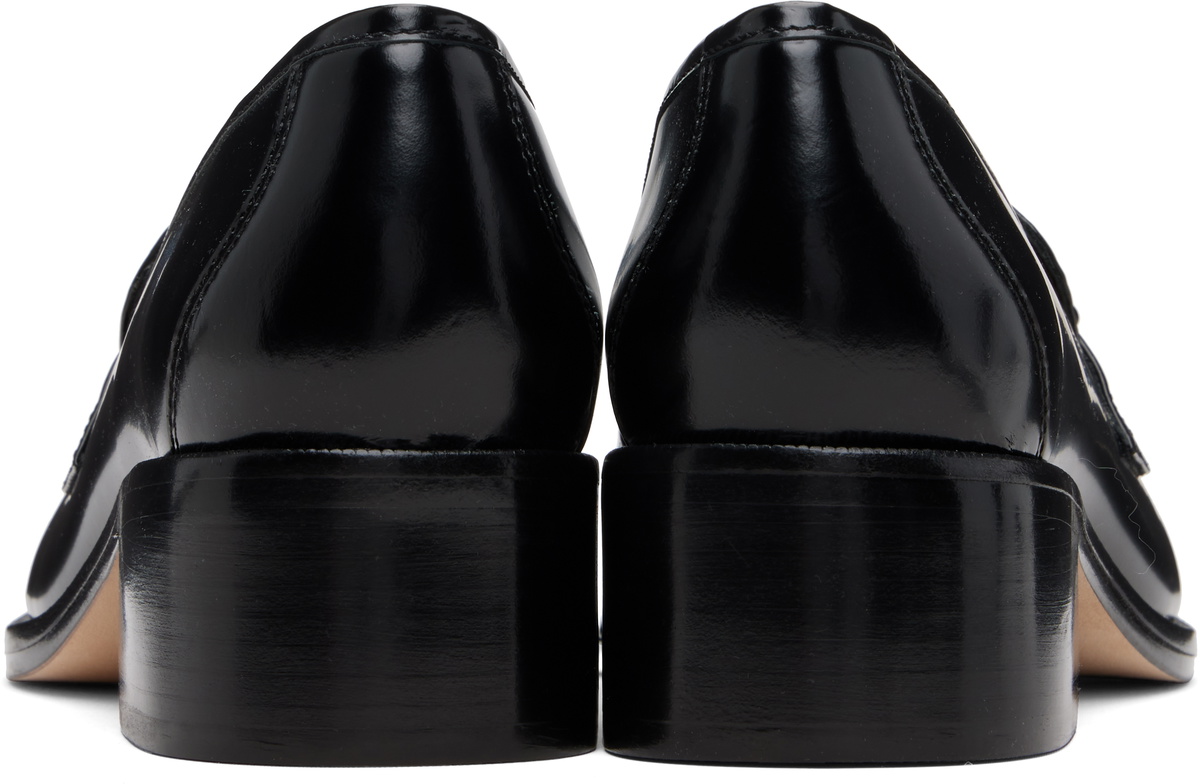 Sandy Liang Black Spazzolato Leather Loafers