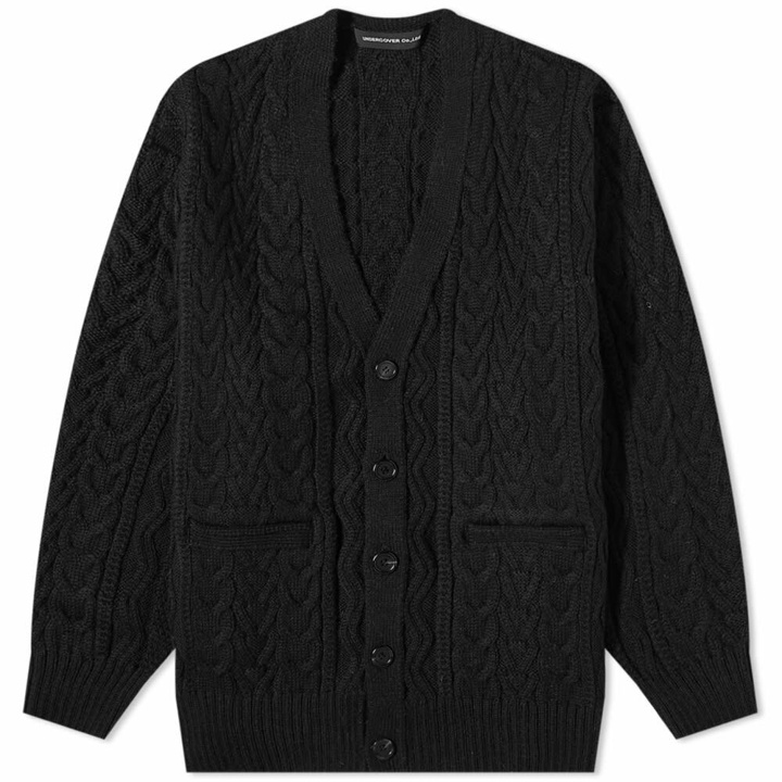 Photo: Undercover Men's Cable Knit Cardigan in Black