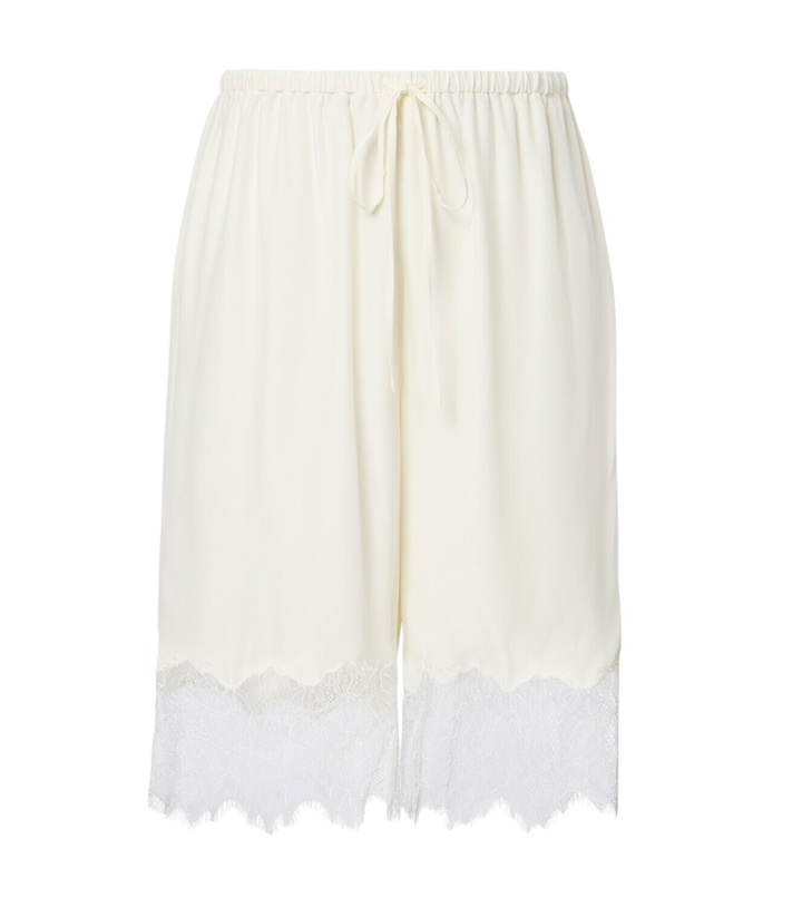 Photo: Staud Verano lace-trimmed silk satin Bermuda shorts