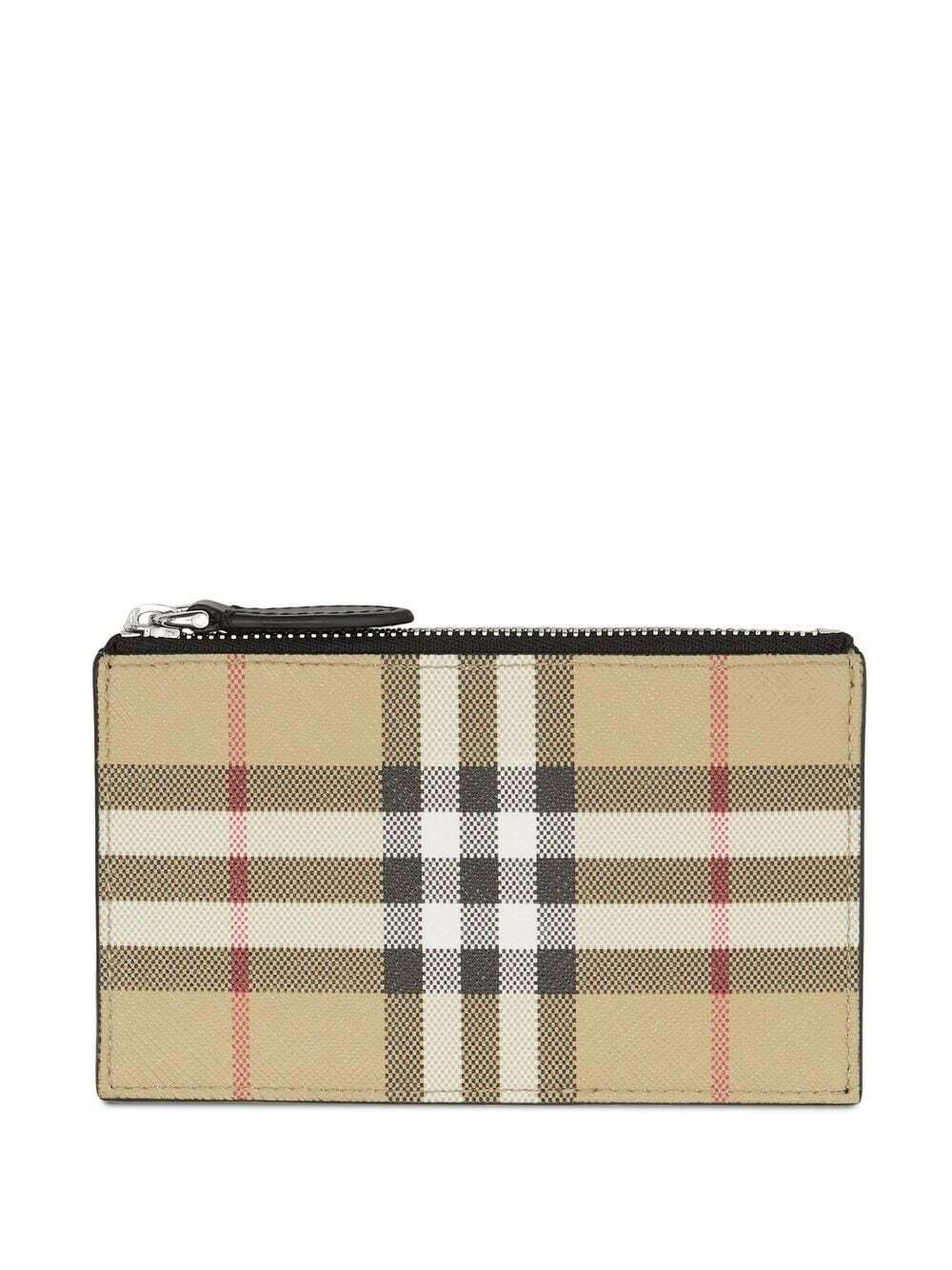 Burberry Somerset Check Canvas & Leather Card Case Black