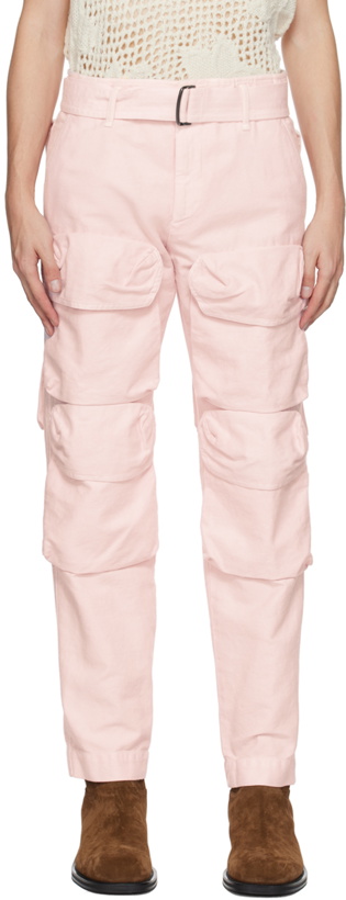 Photo: Dries Van Noten Pink Garment-Dyed Cargo Pants