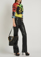 Versace Chain Small Leather Bucket bag - Black - One Size